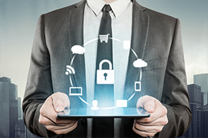 The Edgile Story, Man Holding a Secure iPad
